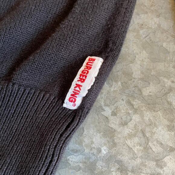 Burger King Sweater Mens Small Black Pullover Manager Employee Logo Y2K Vintage - Picture 9 of 13